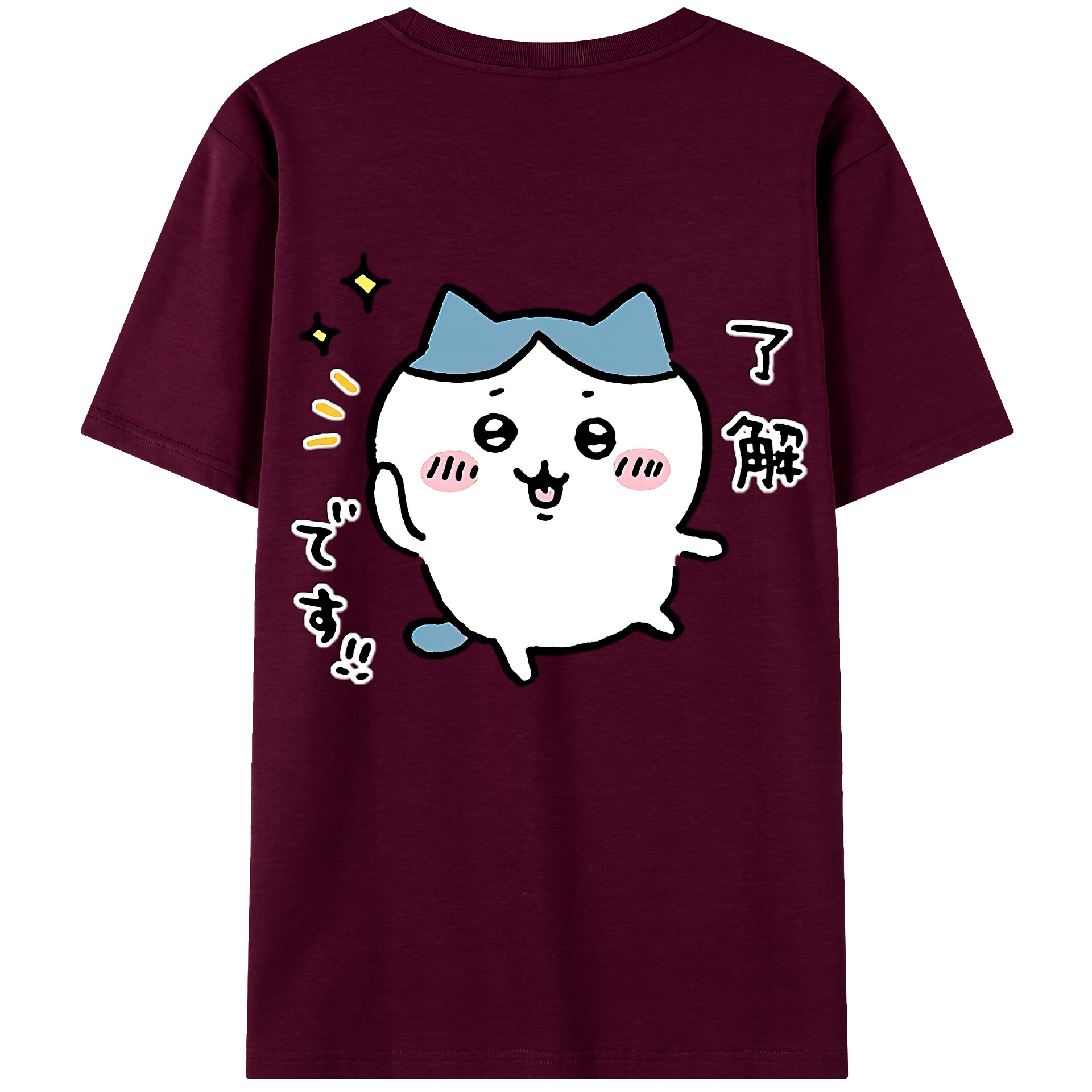 （画像用） ちいかわ ハチワレ Chii-kawa hachiware レディース半袖Tシャツ(バックプリント)